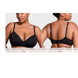 VICTORIA'S SECRET The T-shirt lightly lined wireless bra adjustable black sz 38C